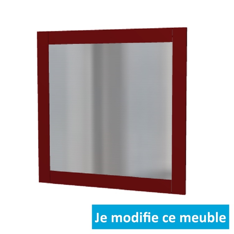 Espejo de pared de diseño con marco de madera roja