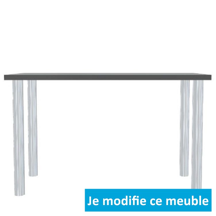 Mesa rectangular personalizada en patas de metal negro