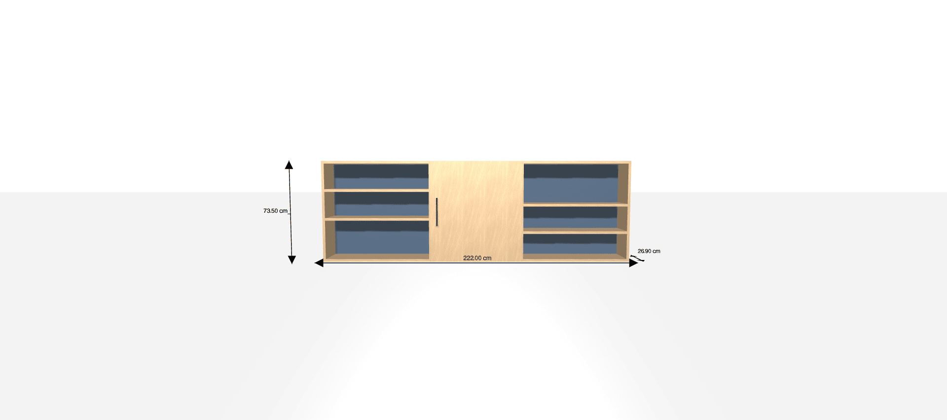 Etagere-1-sous-fenetre - Librería no estructurada o asimetrica-Dimensions L=222 cm H=73 cm P=25 cm