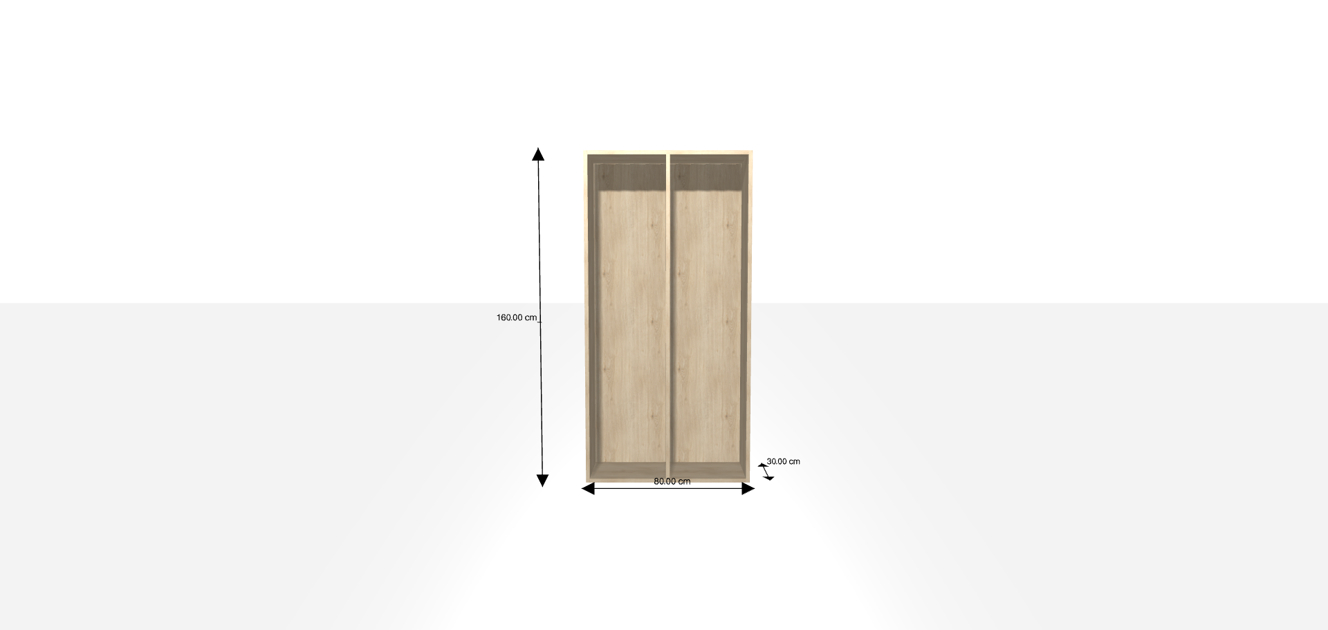 Mueble a medida según su configuración : 2026-04-02-biblio - Librería/Estantería-Dimensions L=80 cm H=160 cm P=30 cm