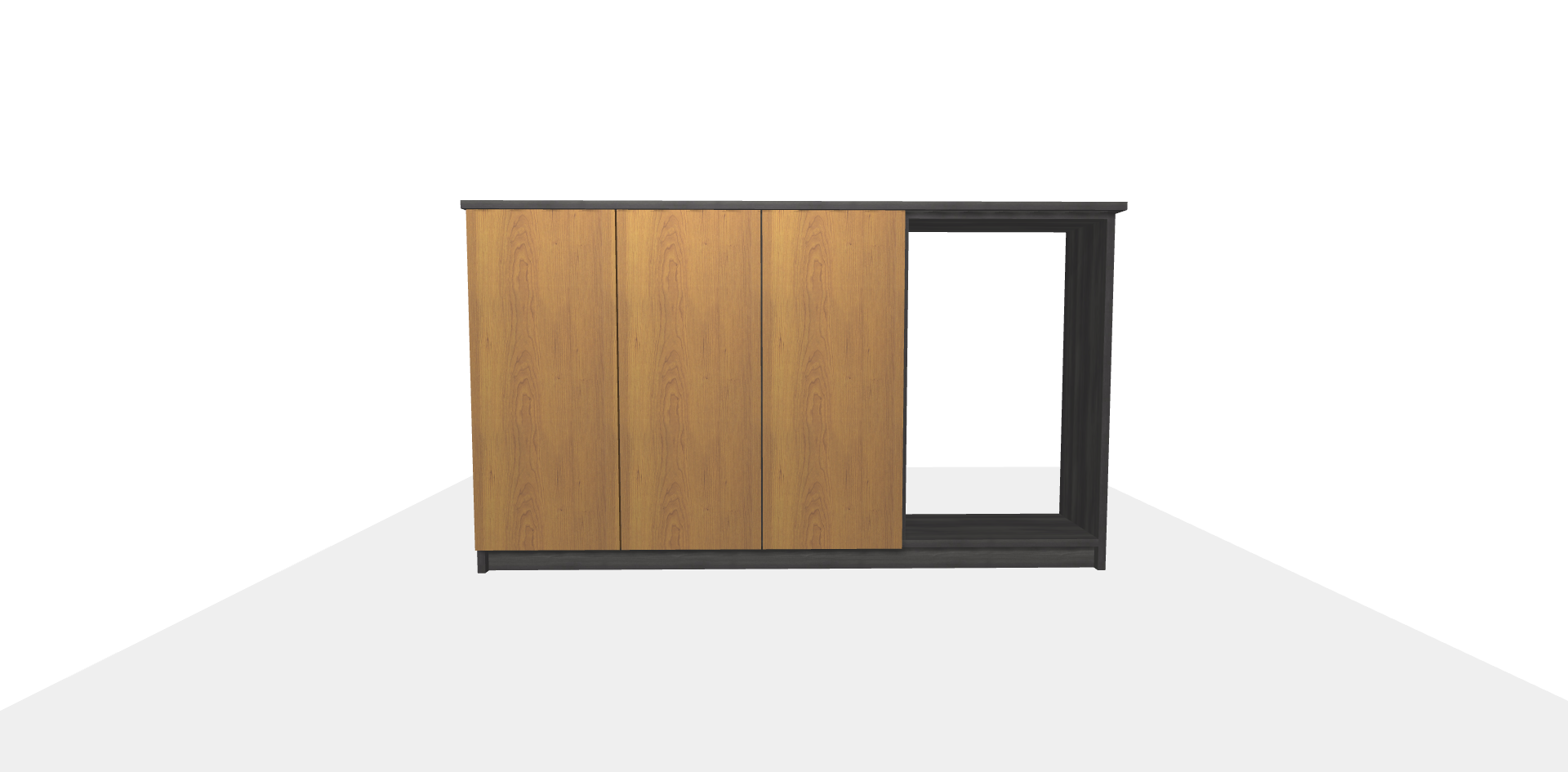 Mueble a medida según su configuración : Zapatero - Aparador / Cómoda / Mueble bajo-Dimensions L=155 cm H=88.1 cm P=28 cm
