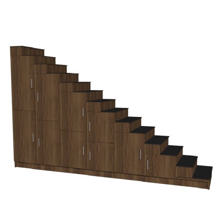 escalera de madera oscura puertas a medida