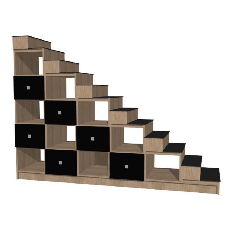 escalera de madera negra personalizada