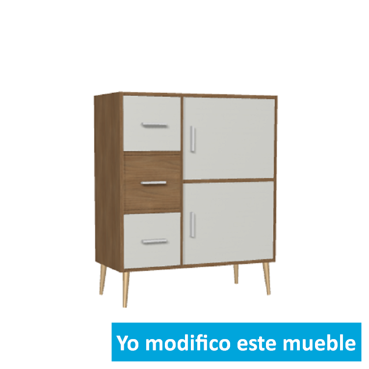 Alacena en madera y blanco