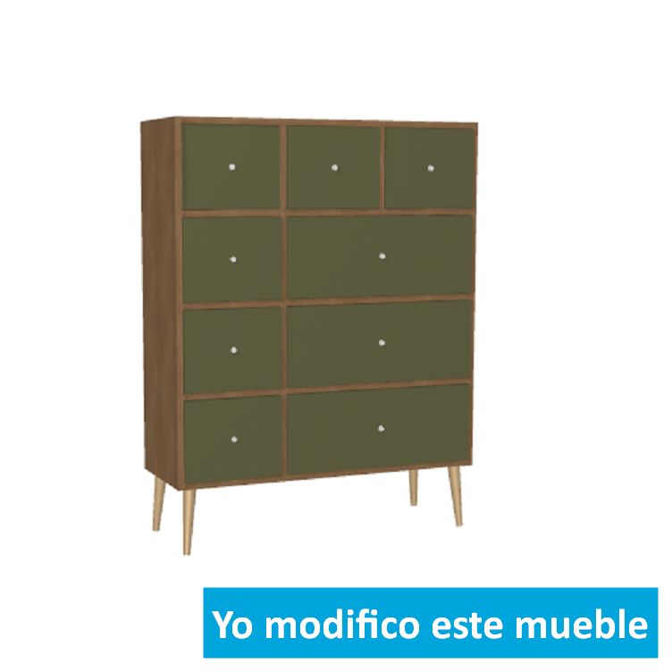 Alacena en madera y verde