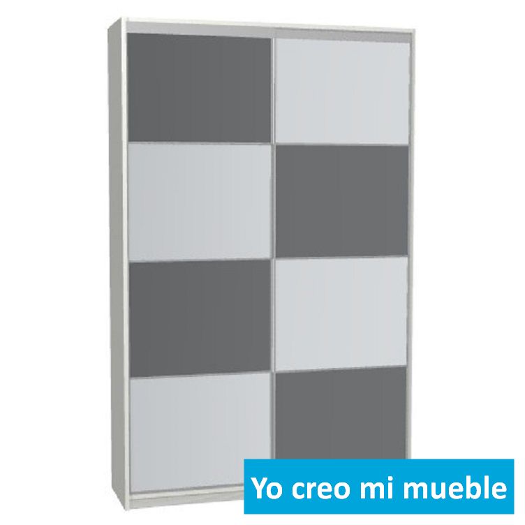 Armario de puertas correderas gris