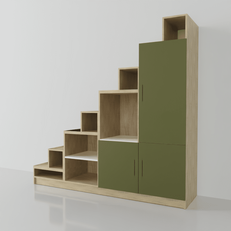 escalera verde hecha a medida