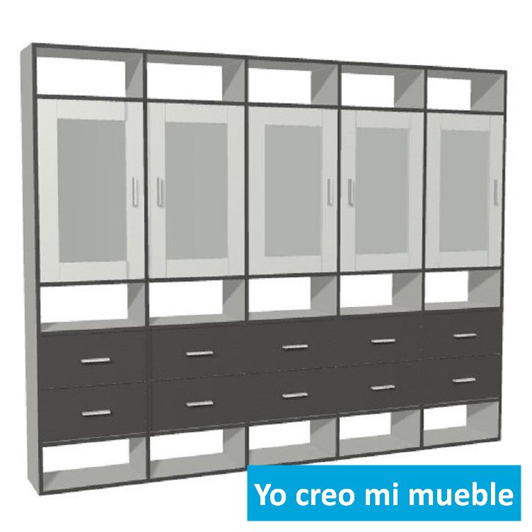 librería y estantería blanca y gris