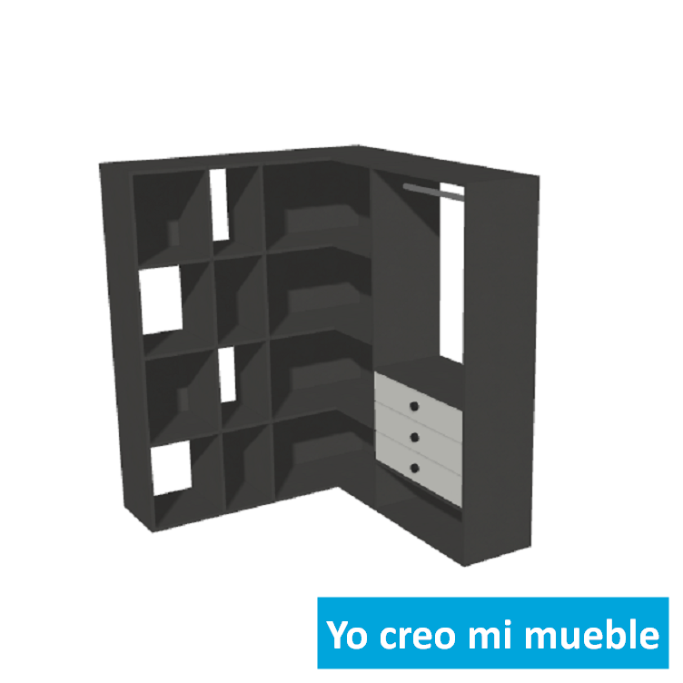 vestidore en "L" a medida negro