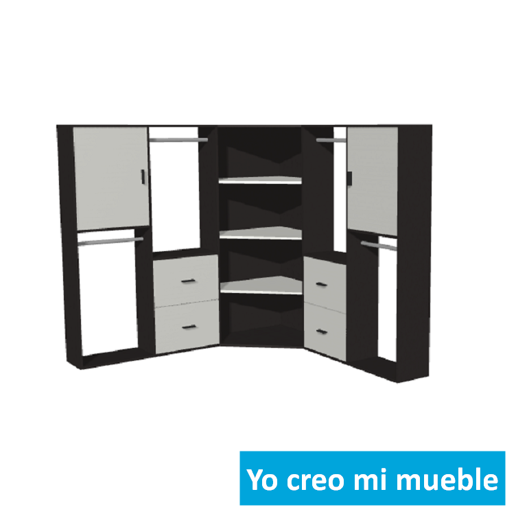 vestidore en "L" a medida blanco y negro