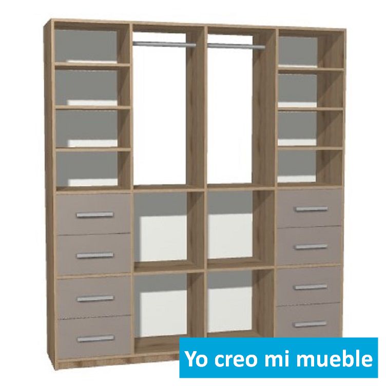 vestidor sin puertas en madera