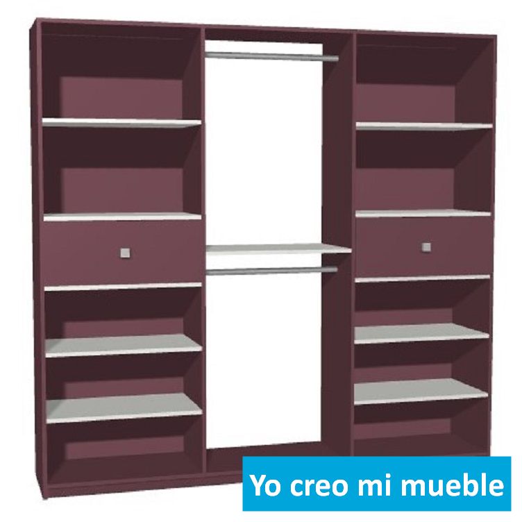 vestidor sin puertas rojo