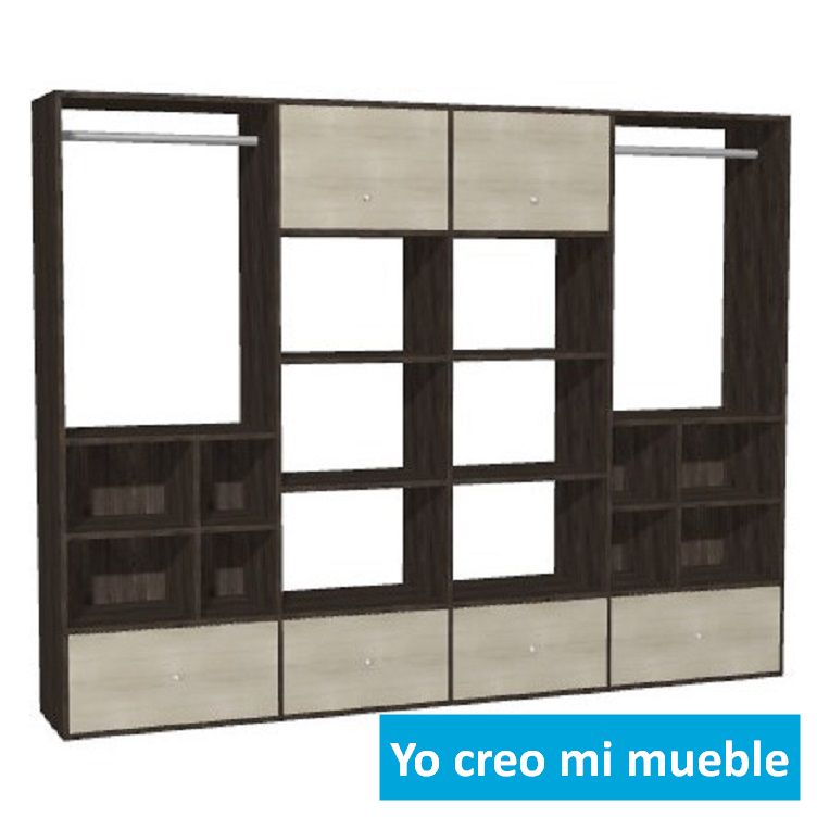 vestidor sin puertas blanco y negro