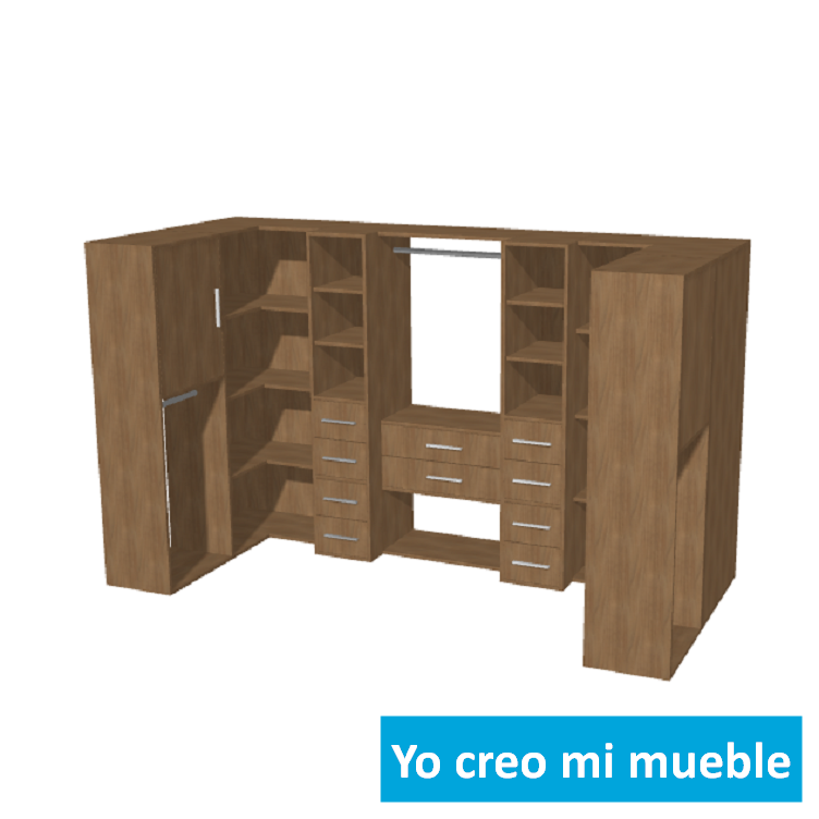 vestidore en "U" a medida en madera