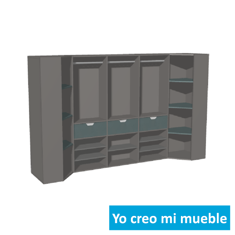 vestidore en "U" a medida gris