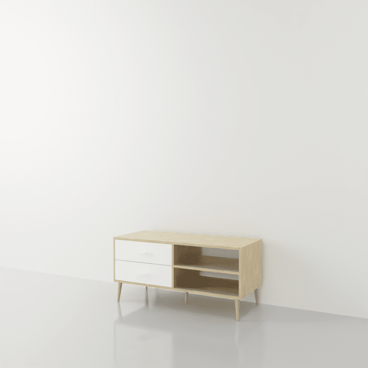mueble para TV, blanco y en madera