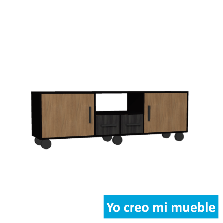 mueble para TV en madera y negro