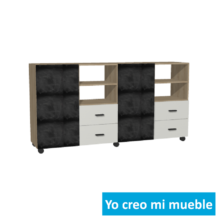 mueble bajo en tiza y blanco