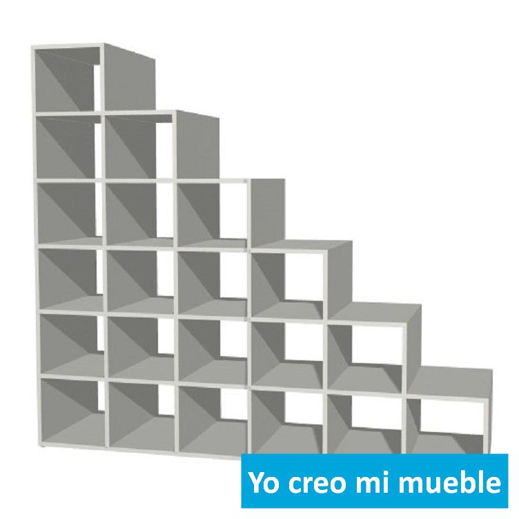 mueble bajo escalera blanco