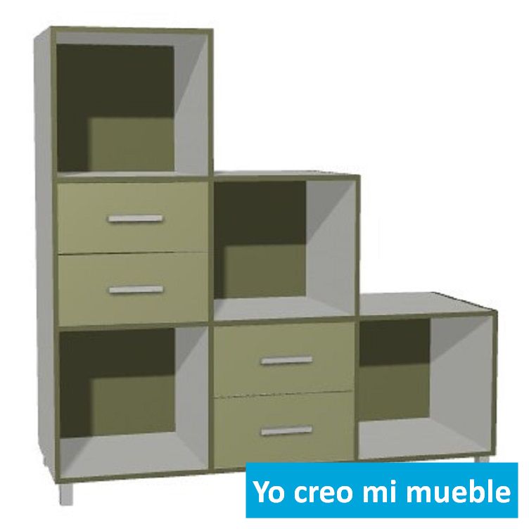 mueble bajo escalera verde