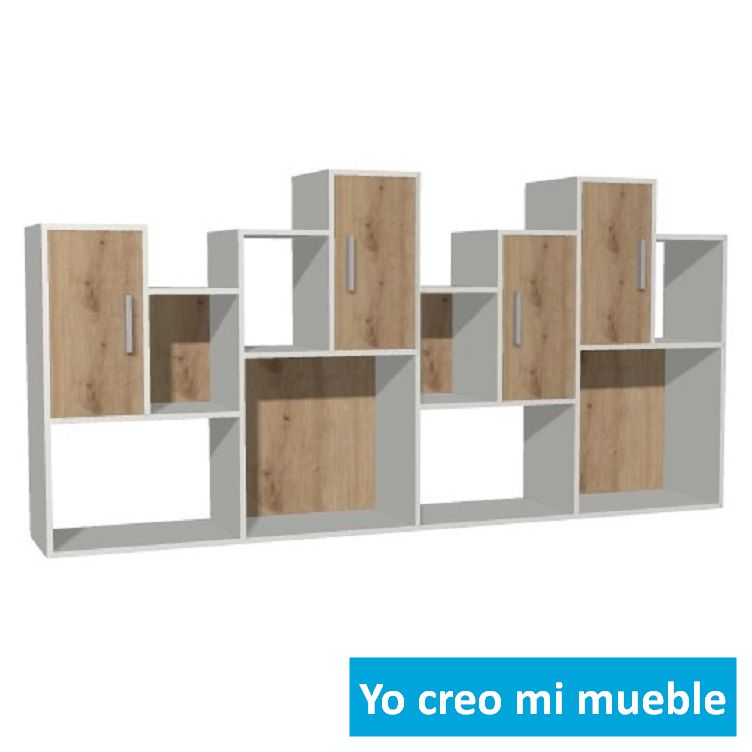 mueble bajo escalera blanco y en madera