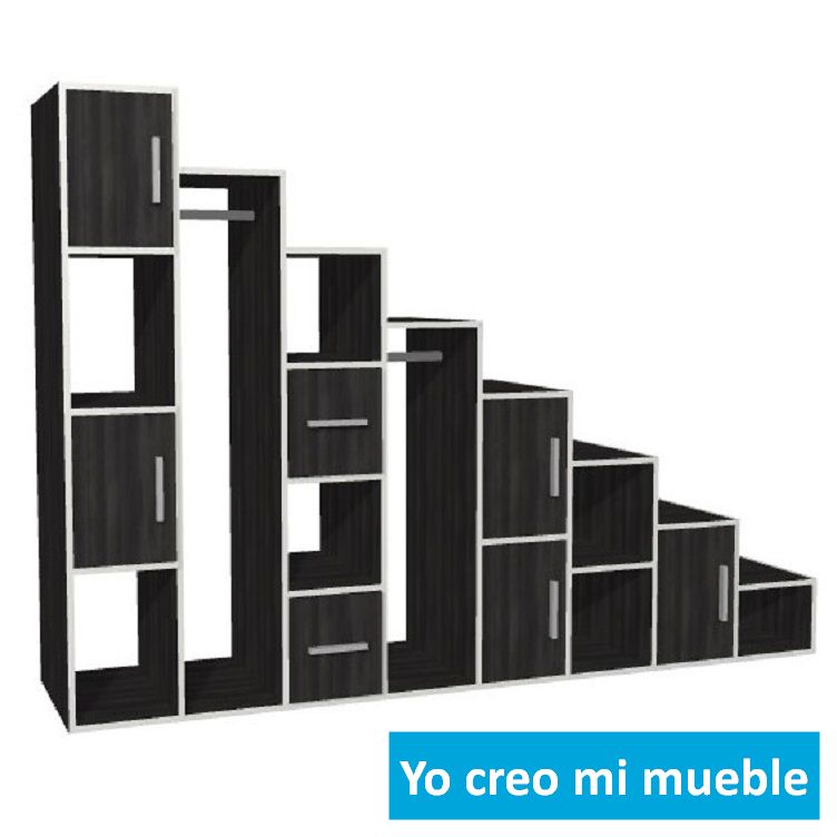 mueble bajo escalera negro