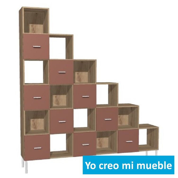 mueble bajo escalera rosa