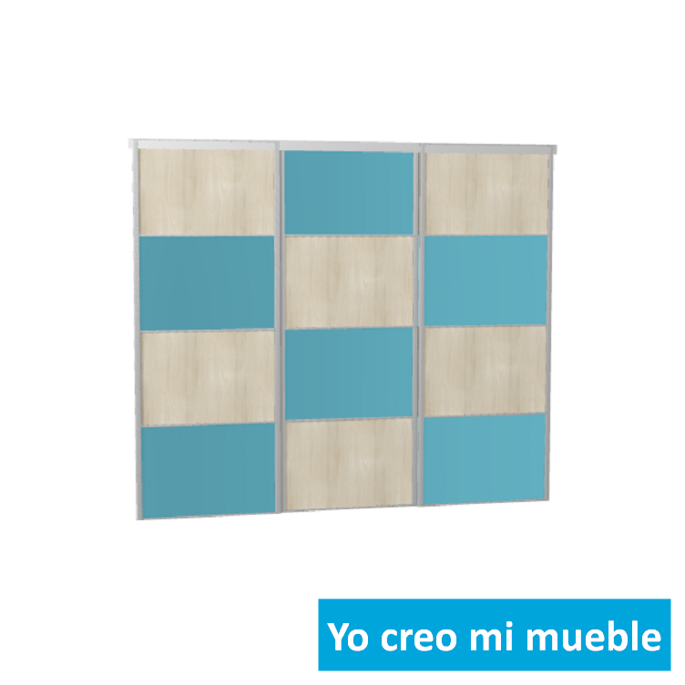 puertas correderas azul y bancas