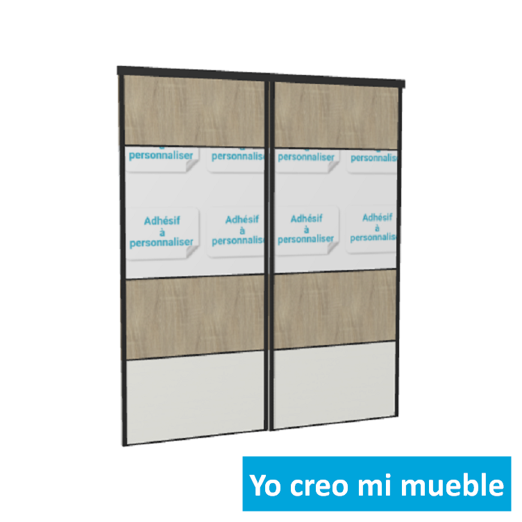 puertas correderas con vinilo, en madera y blanco