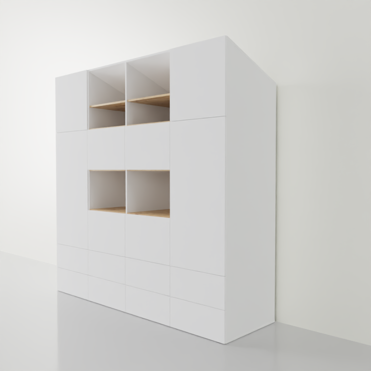 mueble para buhardillas en madera blanco