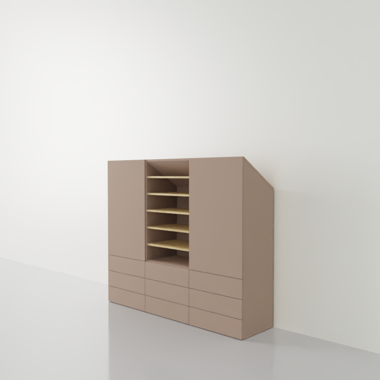 mueble para buhardillas en madera