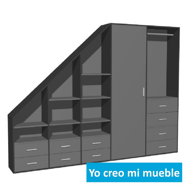 mueble bajo pendiente a la derecha gris
