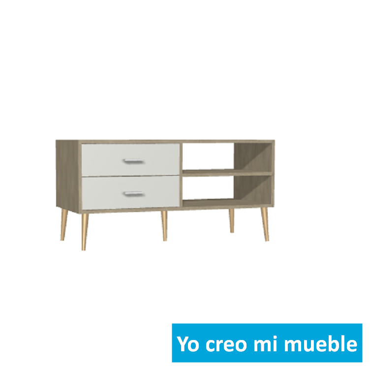mueble para TV, blanco y en madera