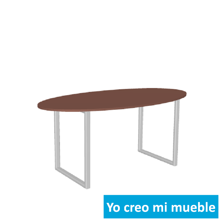 mesa ovalada a medida con pies en aluminio