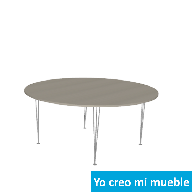 mesa redonda con pies blancos