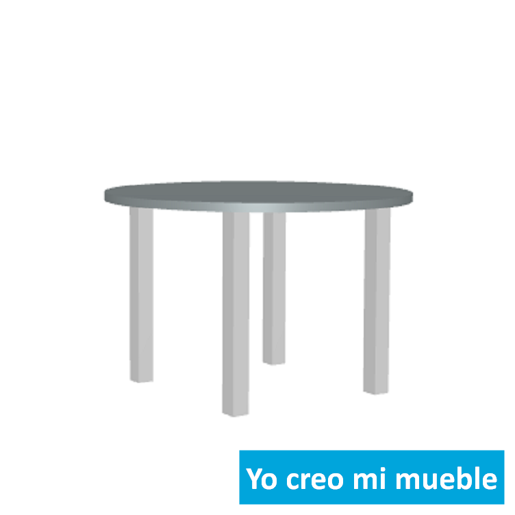 mesa redonda gris