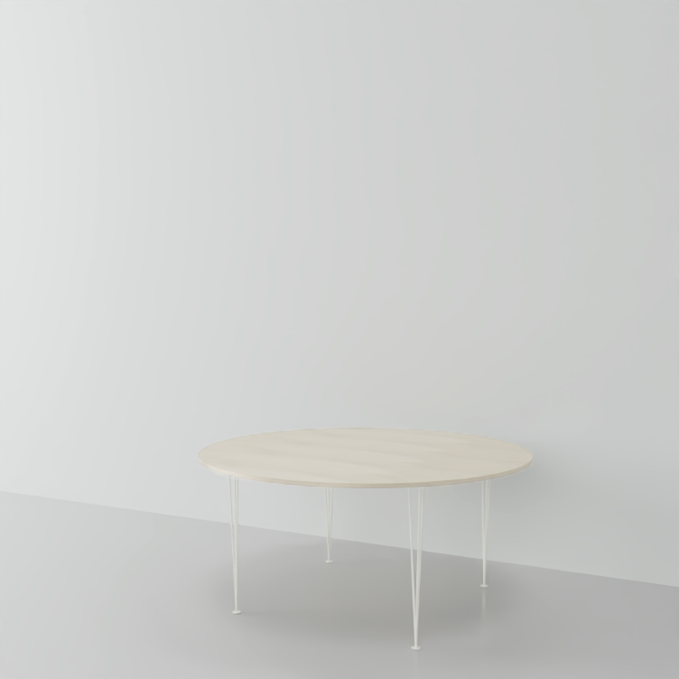 mesa redonda con pies blancos