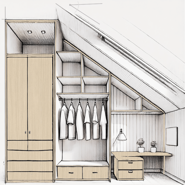 dressing sous pente droite