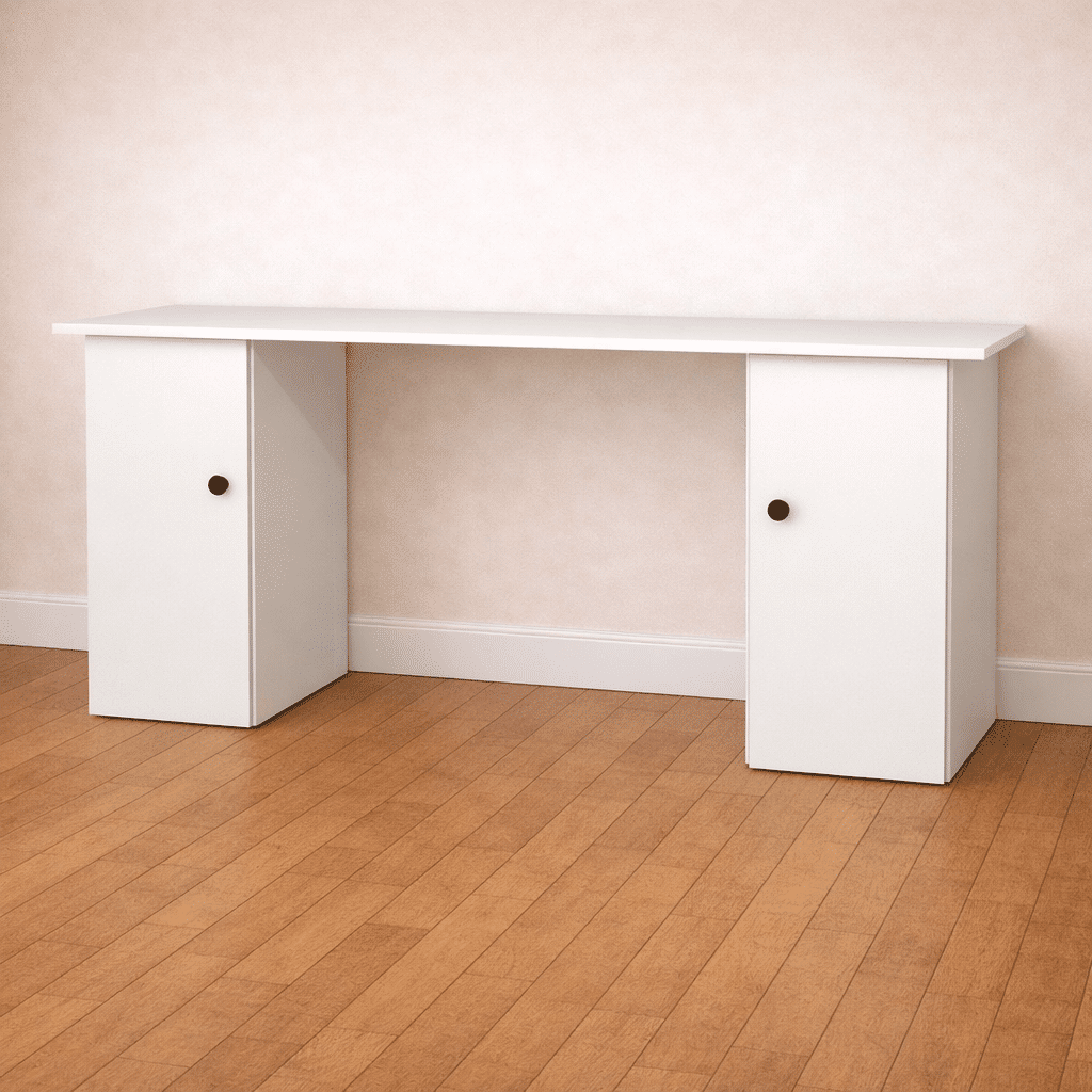 escritorio a medida estándar con dos armarios