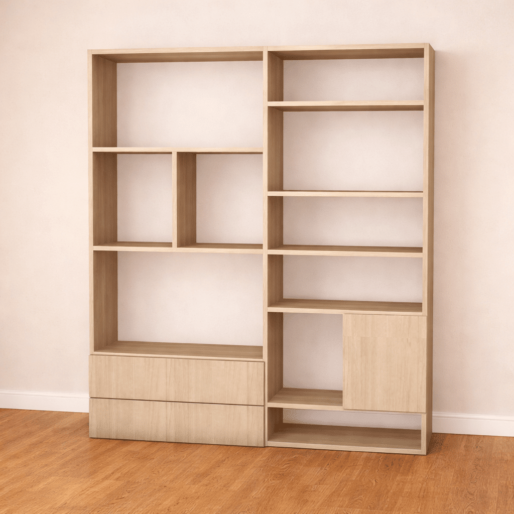 Etagère sur mesure avec placards